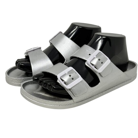 Mia Womens Jasmin Silver EVA Slip-On Sandals With Double Adjustable Straps Sz 8 - Picture 2 of 11